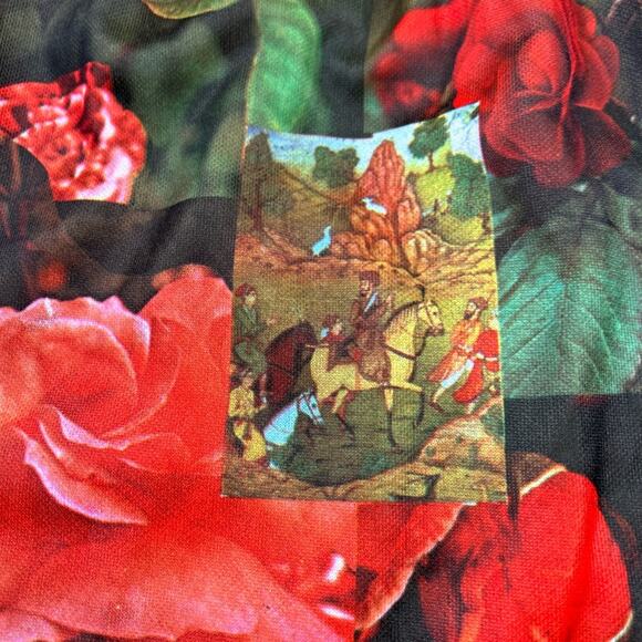 Vintage unbranded rose and graphic print maxi dress, size med - Picture 13 of 13